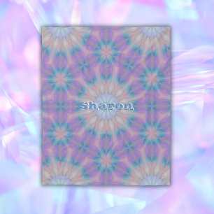 Pastel Mother of Pearl Pattern Name Monogram Fleece Blanket