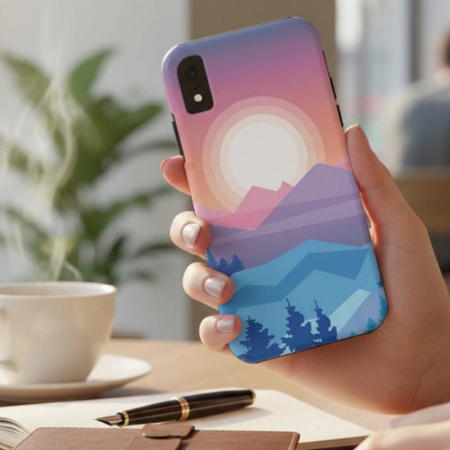 Pastel Mountain Sunset Abstract Case-Mate iPhone Case (Creator Uploaded)