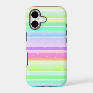 Pastel multi colour creative striped white dotted