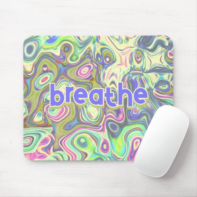Pastel Multicolor Abstract Amoeba Art Mouse Mat (With Mouse)