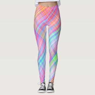 Pastel Multicolor Plaid Fabric  Leggings