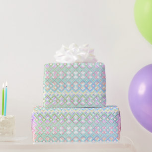Pastel Multicolored Pink Green Geometric Wrapping Paper