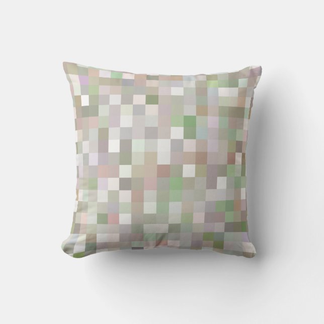 Pastel Multicolored Square Pattern Cushion (Front)