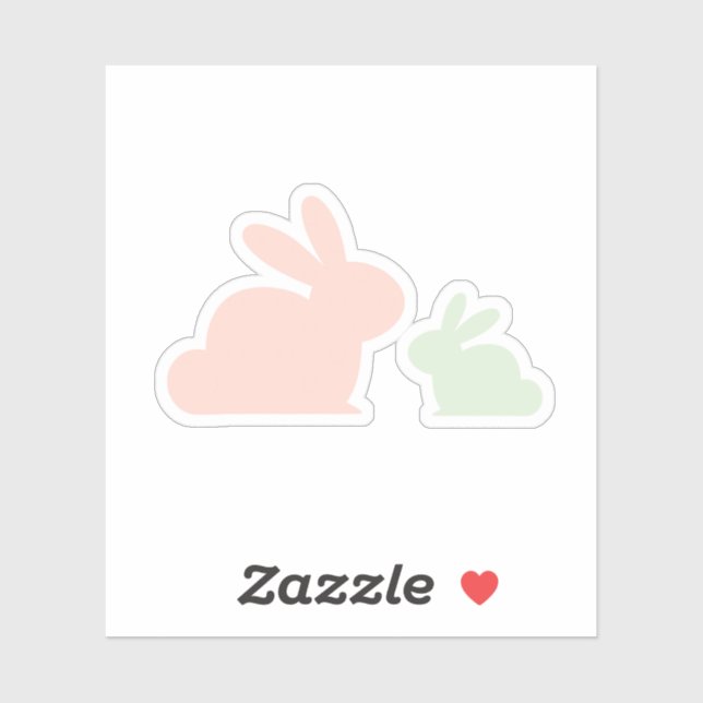 Pastel Mum & Babie Rabbit For Easter Day (Sheet)