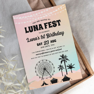 Pastel Music Festival Birthday Invitation