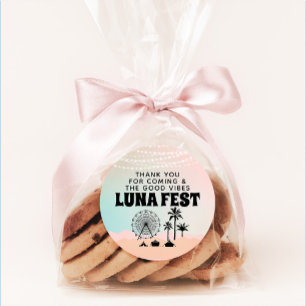 Pastel Music Festival Thank You Classic Round Sticker