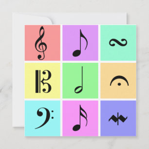 pastel music symbols