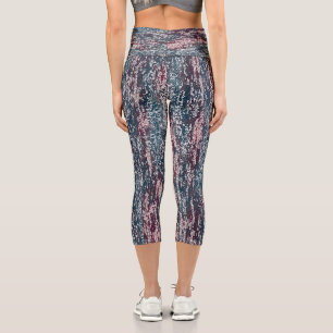 Pastel Muted Pattern Capri Leggings