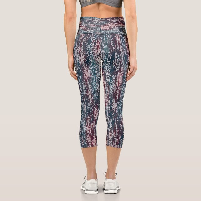 Pastel Muted Pattern Capri Leggings (Back)