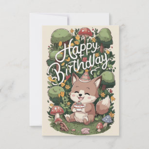 Pastel Mystical Wolf Digital Birthday Card