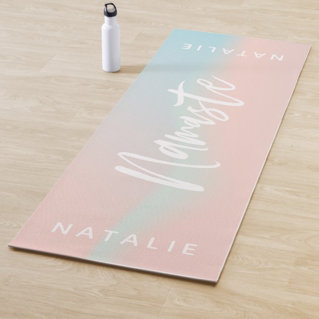 Pastel namaste yoga mat (In Situ)