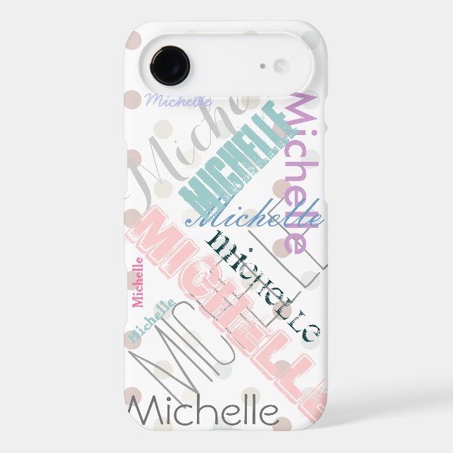 Pastel Name Polka Dot Case-Mate iPhone Case (Back)
