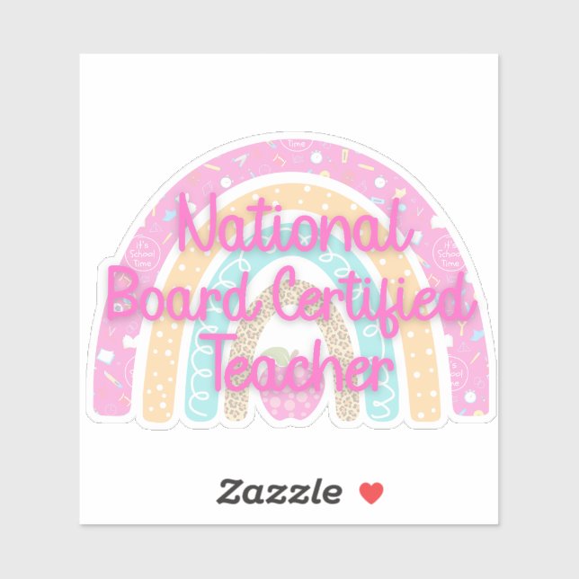 Pastel National Board Certified Teacher Rainbow (Sheet)
