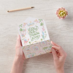 Pastel Nativity Christmas Photo Card