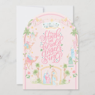 Pastel Nativity Folded Christmas Card