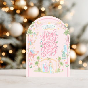 Pastel Nativity Folded Christmas Card