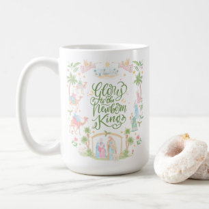Pastel Nativity   Glory to the Newborn King Coffee Mug