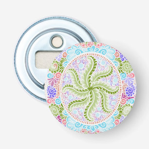 Pastel Nature Mandala Art Bottle Opener