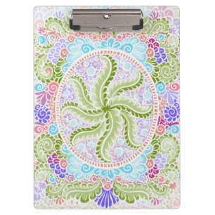 Pastel Nature Mandala Art Clipboard