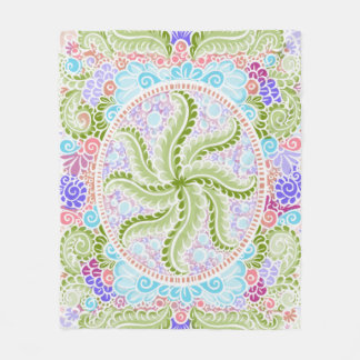 Pastel Nature Mandala Art Fleece Blanket