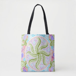 Pastel Nature Mandala Art Tote Bag