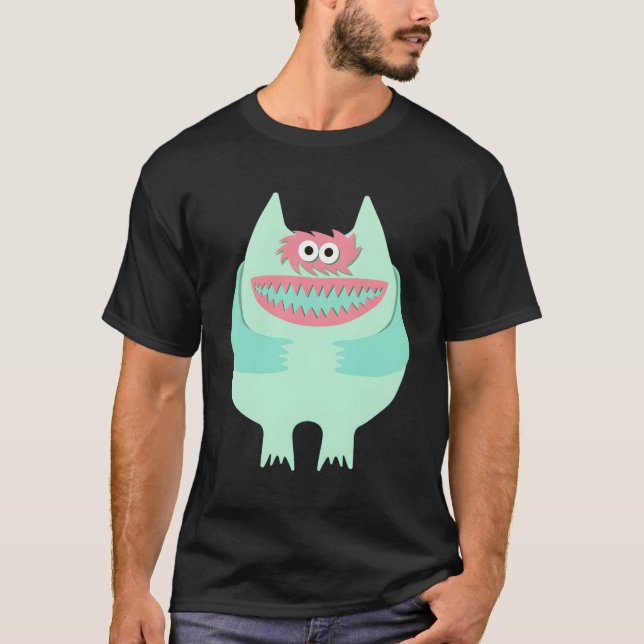 Pastel Nauga Stuffed Animal Monster Throwback T-Shirt (Front)