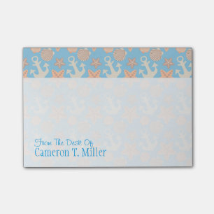 Pastel Nautical Pattern   Add Your Name Post-it Notes