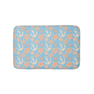 Pastel Nautical Pattern Bath Mat