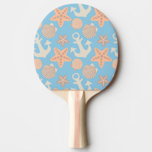 Pastel Nautical Pattern Ping Pong Paddle