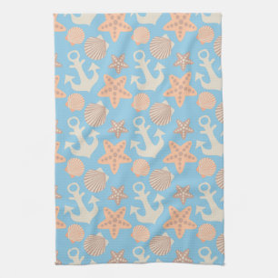 Pastel Nautical Pattern Tea Towel