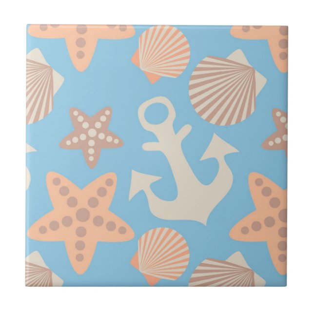 Pastel Nautical Pattern Tile (Front)