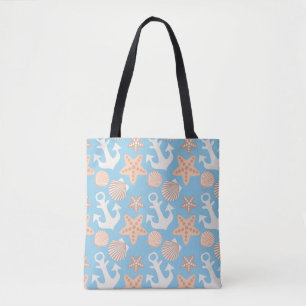 Pastel Nautical Pattern Tote Bag