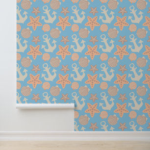 Pastel Nautical Pattern Wallpaper