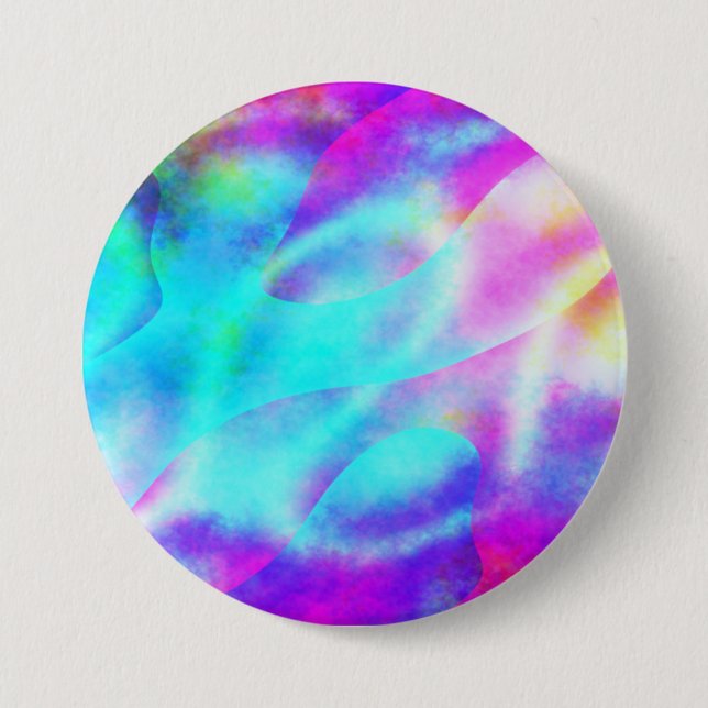 Pastel Neon Rainbow Gradient Art 7.5 Cm Round Badge (Front)