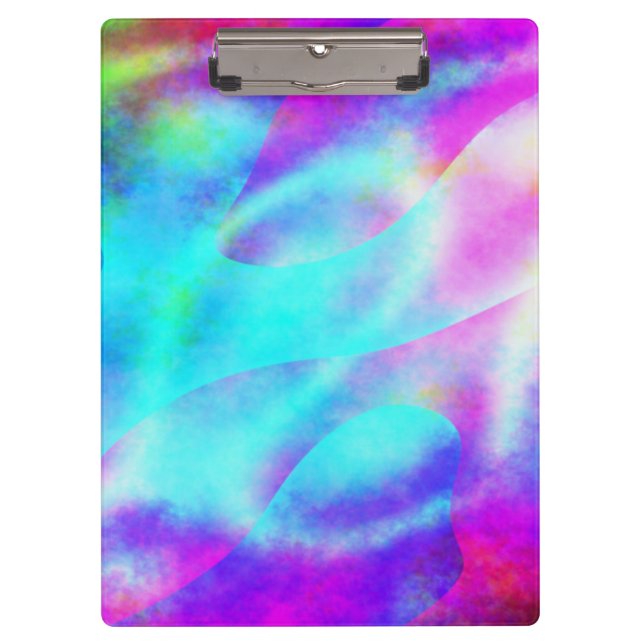 Pastel Neon Rainbow Gradient Art Clipboard (Front)