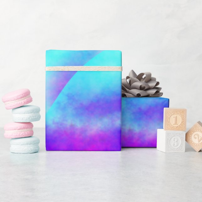 Pastel Neon Rainbow Gradient Art Wrapping Paper (Baby Shower)