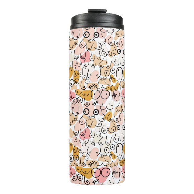 pastel neutral pattern thermal tumbler (Front)