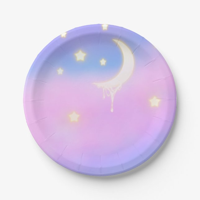 Pastel Night Sky Paper Plate (Front)