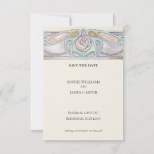 Pastel Nouveau Floral Save The Date Card