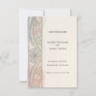 Pastel Nouveau Floral Save The Date Card