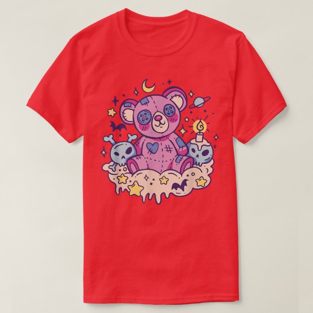 Pastel Nu Goth Kawaii Teddy Bear Creepy Occult Men T-Shirt (Design Front)