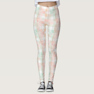 Pastel Nurse Life Chequered Pattern Leggings
