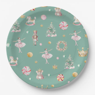 Pastel Nutcracker Christmas Birthday Party Paper Plate