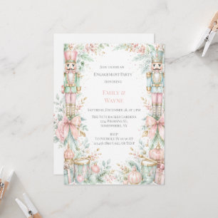 Pastel Nutcracker Christmas Engagement Party Invitation
