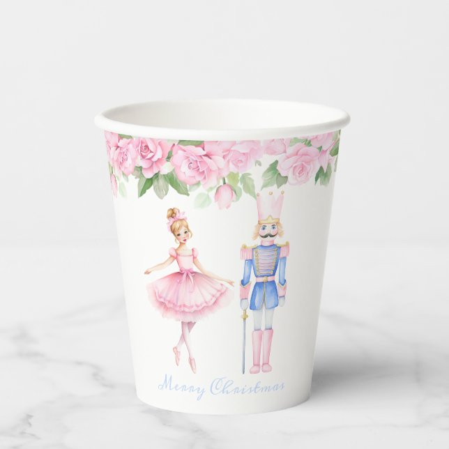 Pastel Nutcracker Christmas Personalised Paper Cups (Front)