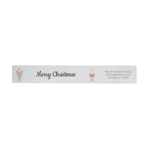 Pastel Nutcracker Merry Christmas Wrap Around Label