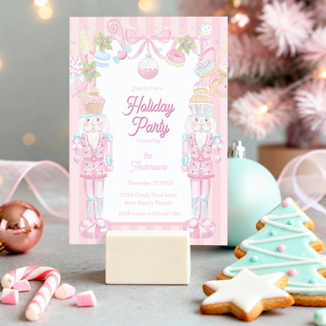 Pastel Nutcracker Sweet Holiday Treats Party Invitation (Creator Uploaded)