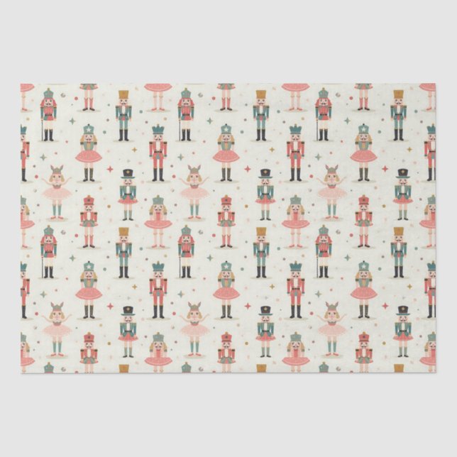 Pastel Nutcrackers and Ballerinas Tissue Paper (Front)