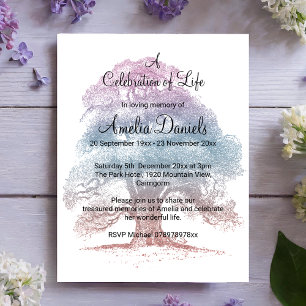 Pastel Oak Tree Celebration of Life Card