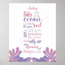 Pastel ocean Dreams Quote Customisable